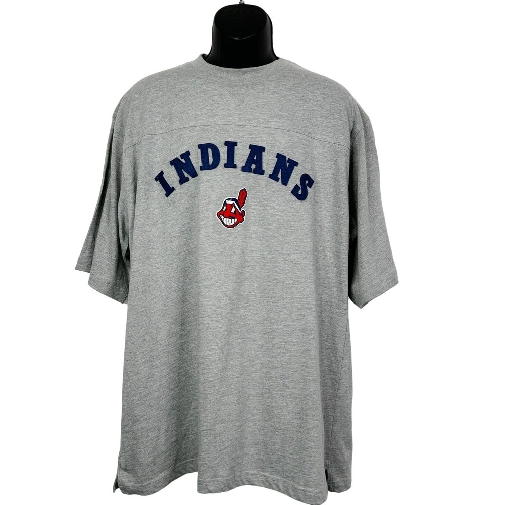 Lee Sport Cleveland Indians Chief Wahoo T-Shirt Mens‎ Large Gray Heather MLB L - Picture 2 of 8